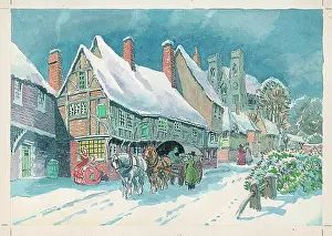 Wheatcroft: Winter scene with horses and cart