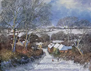 Madgwick: Winter Scene'–  with village and fields