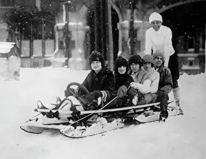 Tobogganing: Winter season in Canada