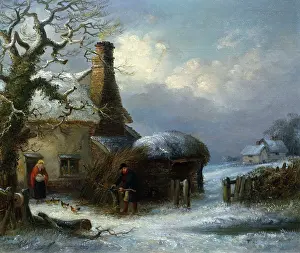 Smythe: Winter snow scene, with a cottage