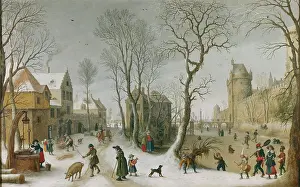 Fetching: Winter – snow scene in a town
