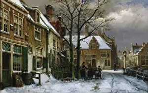 Koekkoek: Winter Street Scene
