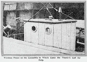 Mary Evans Library Of Congress (l&l): Wireless House on the Carpathia
