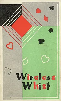 Whist: Wireless Whist playing cards scorecard, Art Deco design
