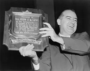 Scares: Wisconsin Senator Joseph McCarthy displays ?