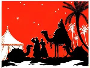Two Colour: Three Wise Men with camels