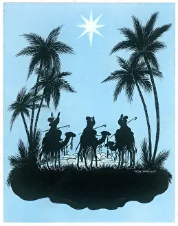 Schermele: Three Wise Men looking up at the star
