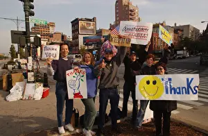 21st Century: Well wishers near Ground Zero waving at passing