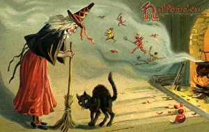 Haloween: Witch and Cat