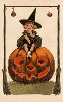 Pumpkin: Witch Girl on Pumpkin