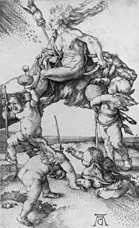 Intaglio: Witch Riding Backwards On A Goat, 1500