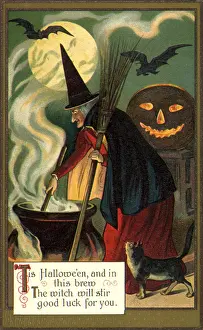 Bats: Witch Stirring Cauldron