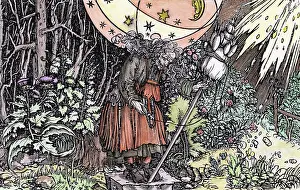 1537: Witch uses distaff summon up a storm, 1537