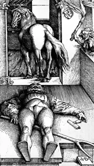 1544: witchcraft, The Bewitched Groom, woodcut, by