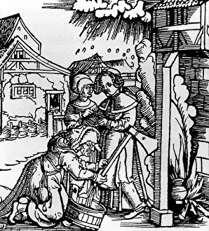 Conjuring: witchcraft, witch produces whey by using magic