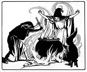 Brew: Witches boiling a pot of magic