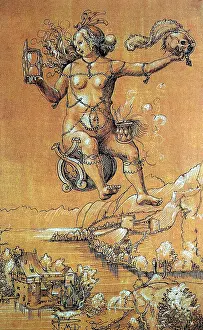 Hourglasses: witches, illustration of a witch by Manuel Deutsch