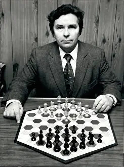 Accomplished: Wladyslav Glinski with hexagonal chess board, London