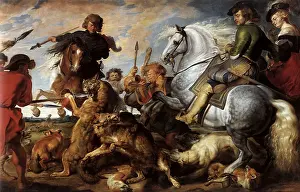 1616: A Wolf and Fox Hunt, by Rubens