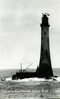 Penzance: The Wolf Rock Lighthouse, Land's End, Cornwall