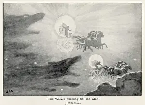 Repulsion: Wolves Skoll and Hati chase the Sun and Moon