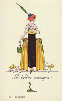 Handcolouring: Woman in the anonymous letter costume