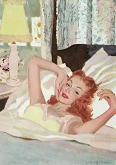 Repose: Woman Awakening in Bed