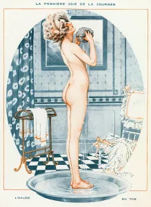 Sponge: Woman bathing 1918