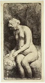 1658: Woman bathing her feet in a brook