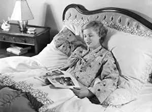 Crepe: Woman in bed, 1934