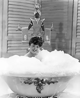 Pampering: Woman in a bubble bath