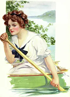 Sculls: Woman Canoeing