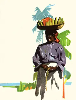 Shaded: Woman Carrying Fruit