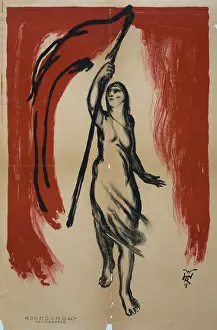 Relates: Woman carrying a red flag