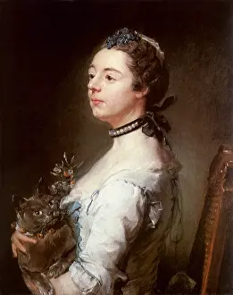 1740s: Woman with Cat