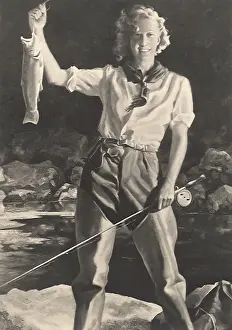 Triumphantly: Woman with Catch of Day