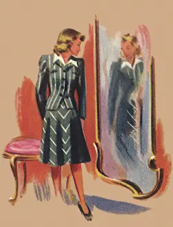 Admire: Woman Checks Reflection