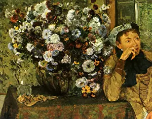 Elbow: A Woman with Chrysanthemums, by Degas