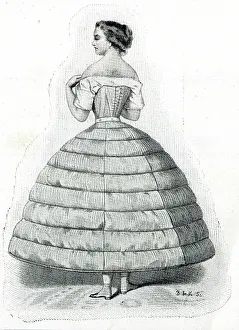 Underskirt: Woman in a crinoline underskirt