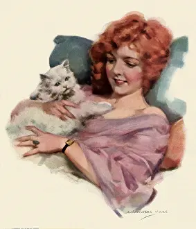 Cuddles: Woman Cuddles Cat