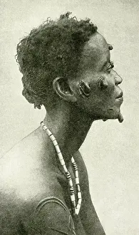 Scar: Woman with decorative scars, Belgian Congo, Central Africa