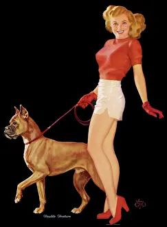 Forties Style: Woman with Dog 1940s