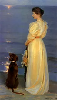 Kroyer: Woman and Dog on Beach
