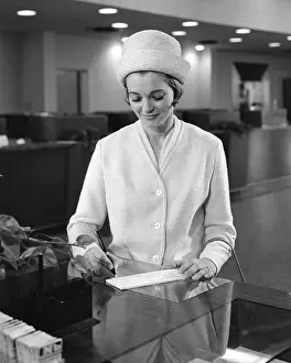Receipts: Woman Doing Banking Business