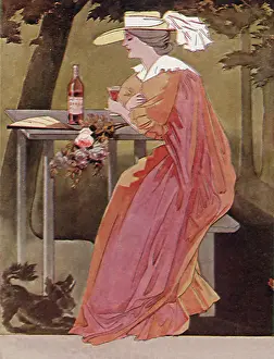 Enjoys: Woman Drinks Alfresco