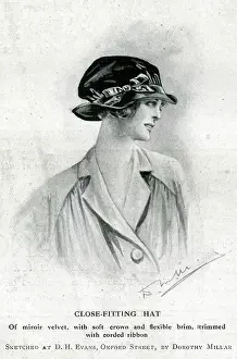 Corded: Woman in elegant close-fitting hat