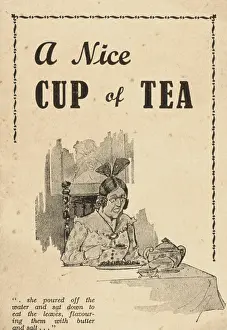 Teapot: Woman enjoying a nice cup of tea