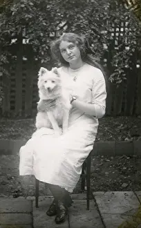 Eskimo: Woman and her Eskimo dog