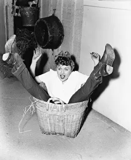 Astonish: Woman falling into basket