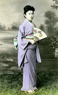 Woman with fan